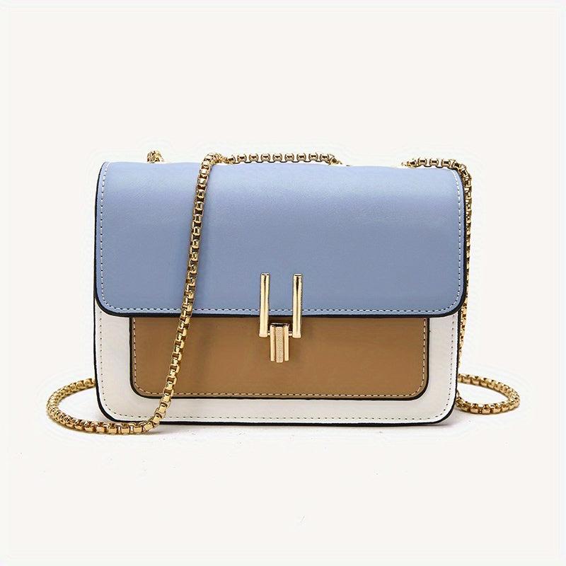 Contrast Crossbody Chain Shoulder Bag Mini Flap Purse