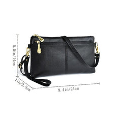 Women's Double Zipper Crossbody Bag Clutch Purse Square Wrist Wallet