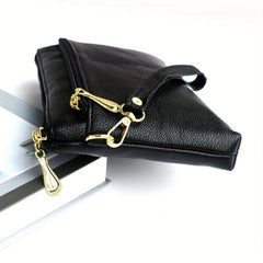 Women's Double Zipper Crossbody Bag Clutch Purse Square Wrist Wallet