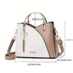 Colorblock Handbags Tassel Crossbody Bag Top Ring Purse