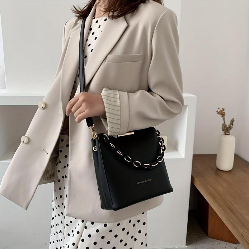 Letter Graphic PU Leather Crossbody Bag Women's Handbag