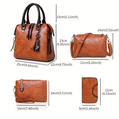 Vintage Bag Sets All Match Women's Tote Bag With Purses & Shoulder Bag