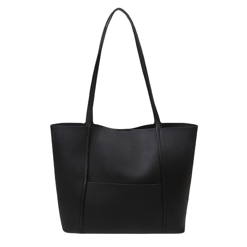 Women's Solid Tote Bag Faux Leather Shoulder Purse