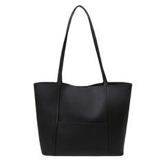 Women's Solid Tote Bag Faux Leather Shoulder Purse