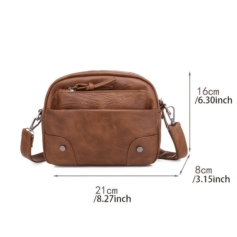 Faux Leather Crossbody Bag Women's Small Square Bag