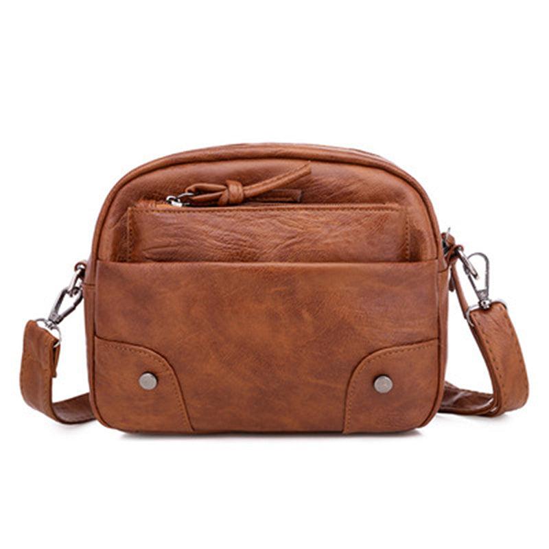 Faux Leather Crossbody Bag Women's Small Square Bag
