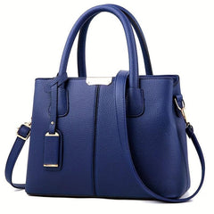 Litchi Embossed Durable Shoulder Bag PU Leather Handbag Large Capacity