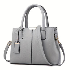 Litchi Embossed Durable Shoulder Bag PU Leather Handbag Large Capacity