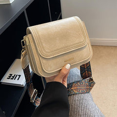 Mini Square Crossbody Bag Retro Style Flap Purse Shoulder Bag