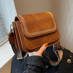 Mini Square Crossbody Bag Retro Style Flap Purse Shoulder Bag