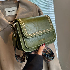 Mini Square Crossbody Bag Retro Style Flap Purse Shoulder Bag