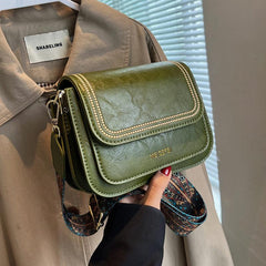Mini Square Crossbody Bag Retro Style Flap Purse Shoulder Bag