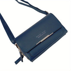 Letter Detail Crossbody Bag Faux Leather Shoulder Bag
