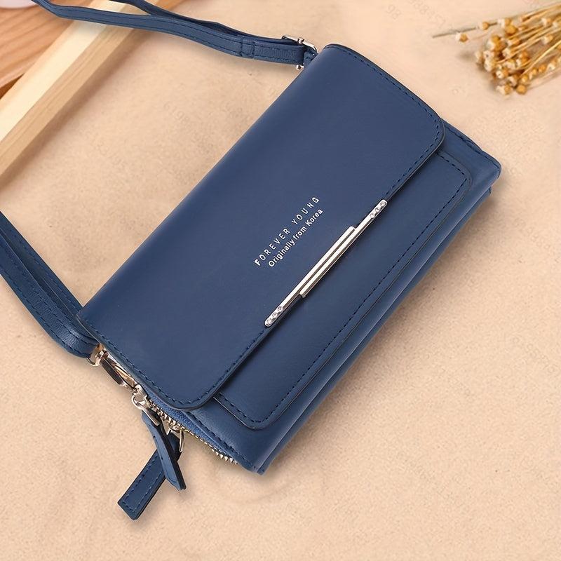 Letter Detail Crossbody Bag Faux Leather Shoulder Bag