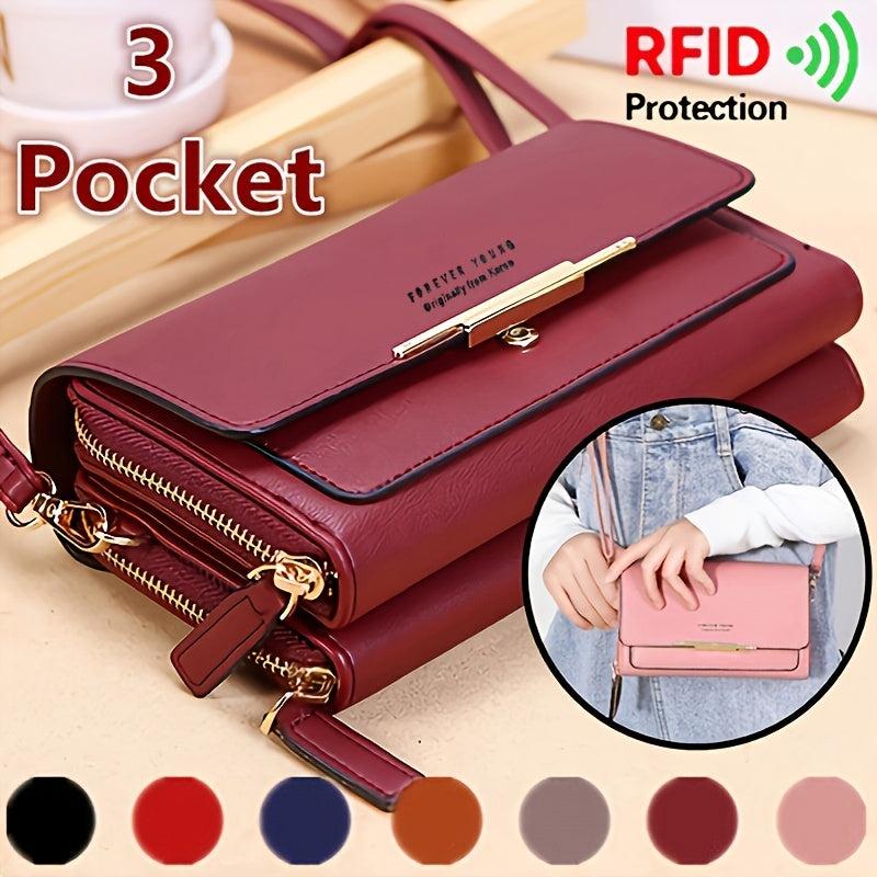 Letter Detail Crossbody Bag Faux Leather Shoulder Bag