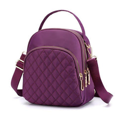 Argyle Pattern Crossbody Bag Solid Mini Backpack Women's Two way Shoulder Bag