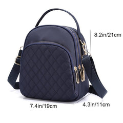 Argyle Pattern Crossbody Bag Solid Mini Backpack Women's Two way Shoulder Bag
