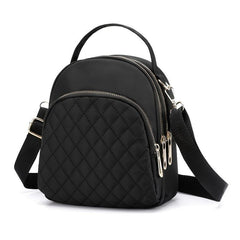Argyle Pattern Crossbody Bag Solid Mini Backpack Women's Two way Shoulder Bag