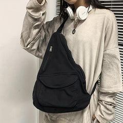 Kpop Canvas Sling Bag Crossbody Women's Chest Purse