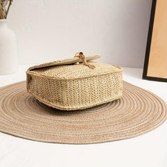 Straw Saddle Bag Chain Crossbody Tassel Beach Bag