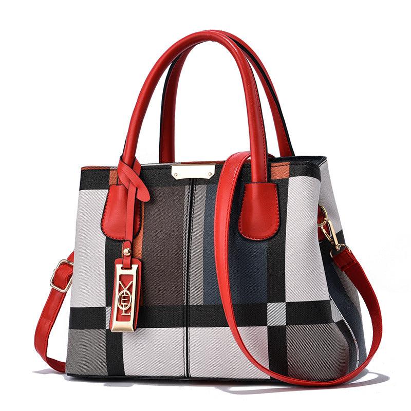 Classic Pattern Tote Shoulder Bag Vintage Satchel Bag with Pendant