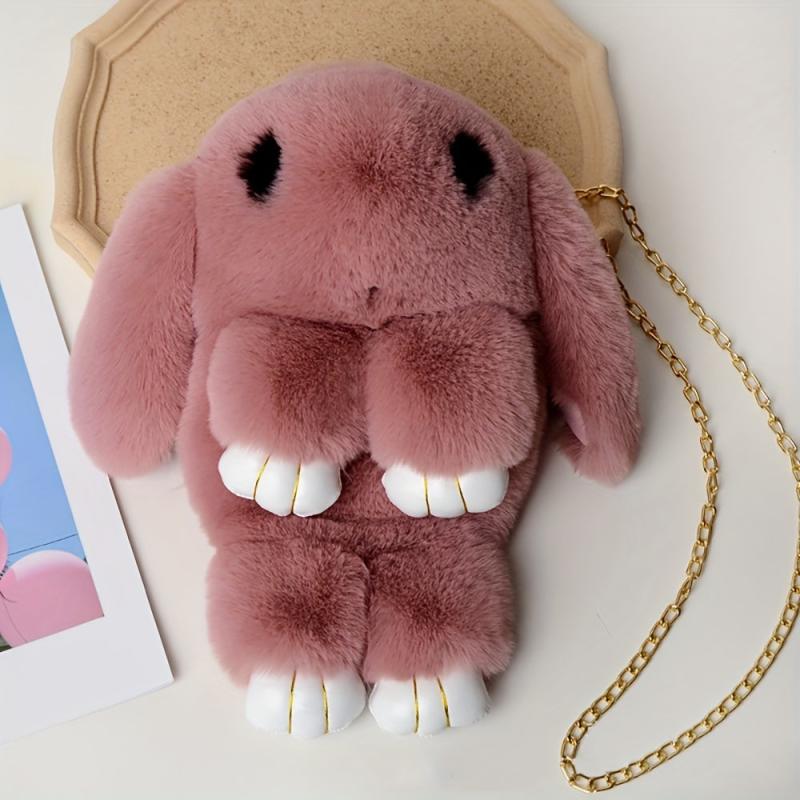 Plush Bunny Bag Crossbody Doll Purse For Girls Women