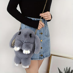 Plush Bunny Bag Crossbody Doll Purse For Girls Women