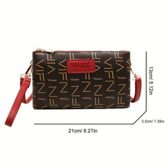 Double Zip Clutch Purse Faux Leather Handbag with Wristlet