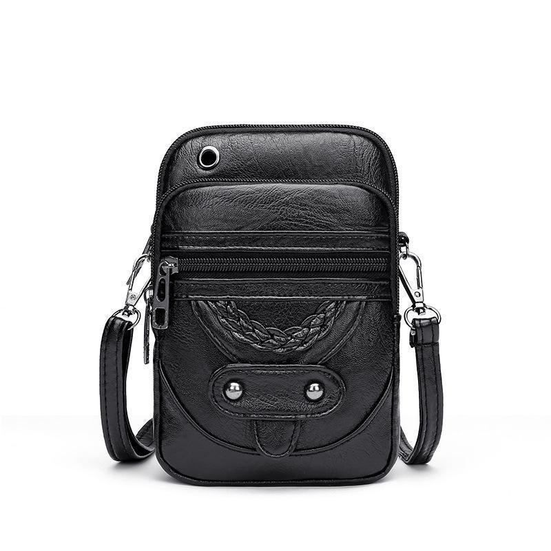 Retro Solid Phone Bag Crossbody Bag With Strap Small Shoulder Purse