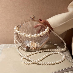 Clear Acrylic Shell Shaped Bag Crossbody Purse