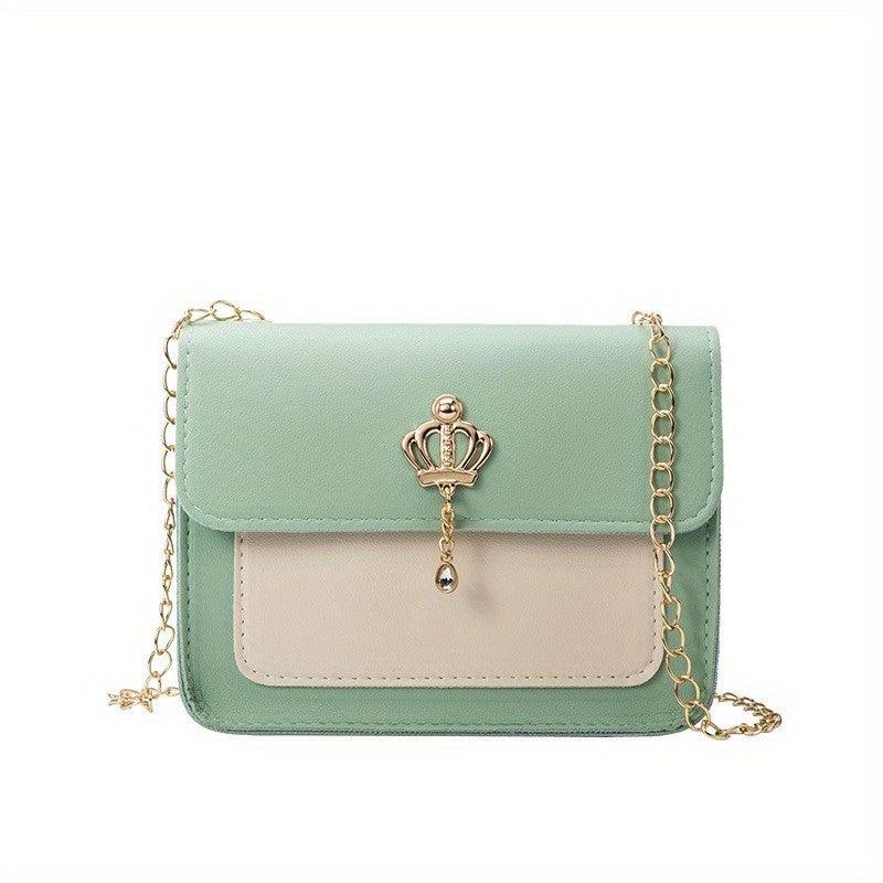 Colorblock Square Shoulder Bag Crossbody Chain Bag