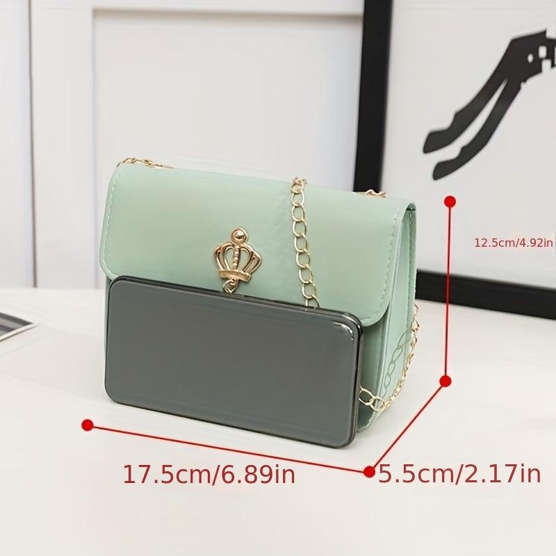 Colorblock Square Shoulder Bag Crossbody Chain Bag