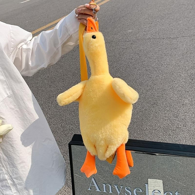 Fluffy Duck Crossbody Bag Cartoon Animal Shoulder Bag for Christmas Gift