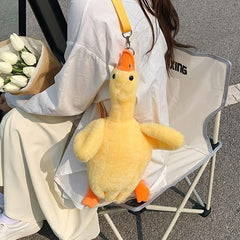 Fluffy Duck Crossbody Bag Cartoon Animal Shoulder Bag for Christmas Gift