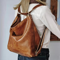 Vintage Large Capacity Hobo Bag Casual PU Leather Crossbody Bag Women's