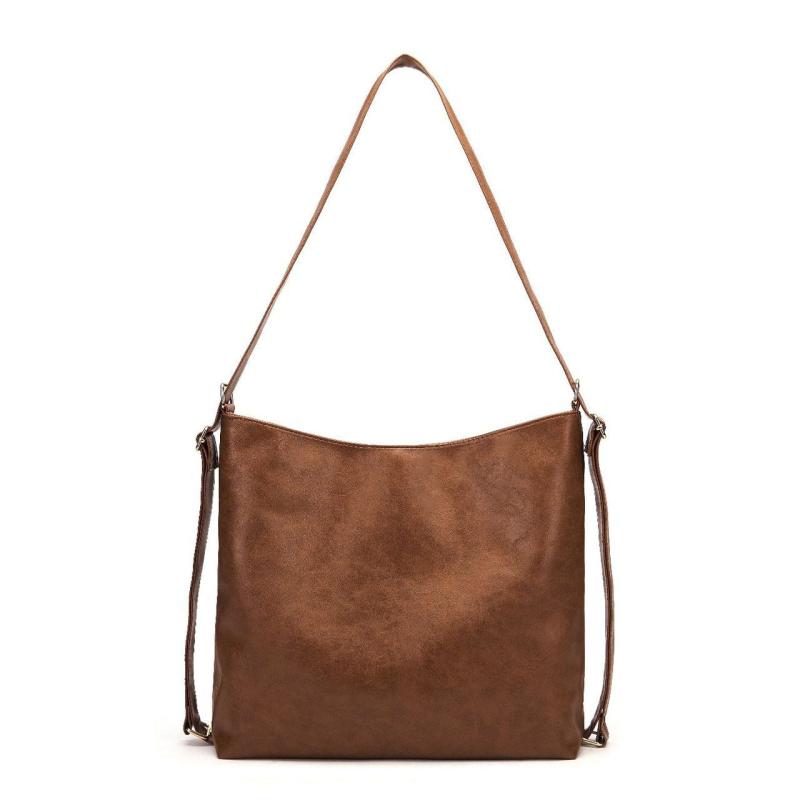 Vintage Large Capacity Hobo Bag Casual PU Leather Crossbody Bag Women's