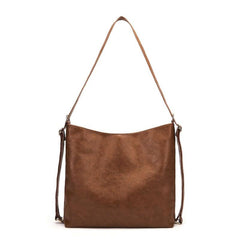 Vintage Large Capacity Hobo Bag Casual PU Leather Crossbody Bag Women's