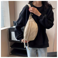 Outdoor Solid Chest Bag Nylon Lightweight Adjustable Strap Crossbody Bag