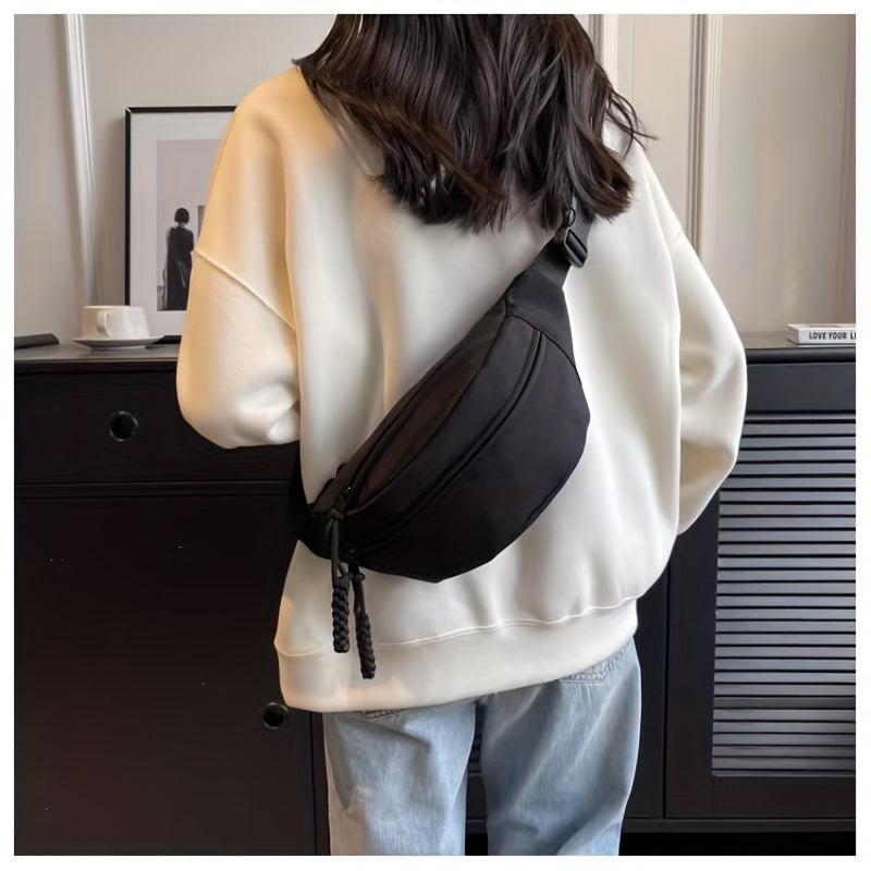 Outdoor Solid Chest Bag Nylon Lightweight Adjustable Strap Crossbody Bag