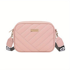 Women's Minimalist Square Zipper Bag Solid Zipper Shoulder Bag