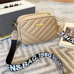 Women's Minimalist Square Zipper Bag Solid Zipper Shoulder Bag