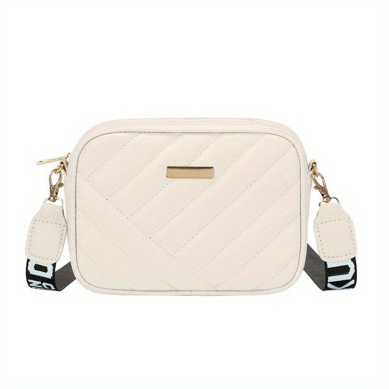 Women's Minimalist Square Zipper Bag Solid Zipper Shoulder Bag