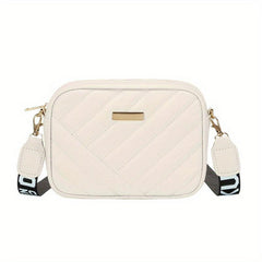 Women's Minimalist Square Zipper Bag Solid Zipper Shoulder Bag