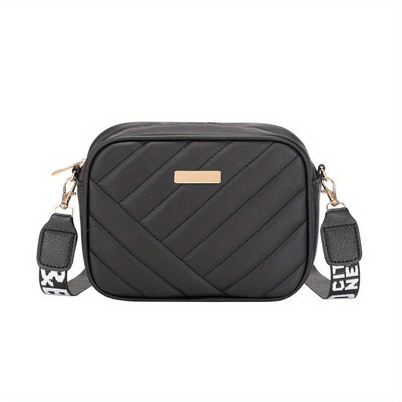 Women's Minimalist Square Zipper Bag Solid Zipper Shoulder Bag