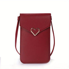 Minimalist Solid Crossbody Bag Slim Love Decor Flap Bag