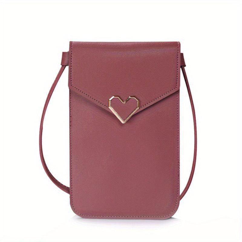 Minimalist Solid Crossbody Bag Slim Love Decor Flap Bag