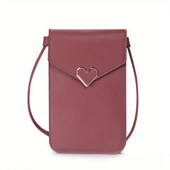 Minimalist Solid Crossbody Bag Slim Love Decor Flap Bag