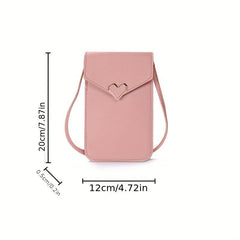 Minimalist Solid Crossbody Bag Slim Love Decor Flap Bag