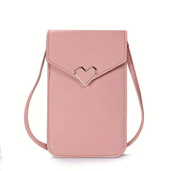 Minimalist Solid Crossbody Bag Slim Love Decor Flap Bag