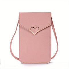Minimalist Solid Crossbody Bag Slim Love Decor Flap Bag